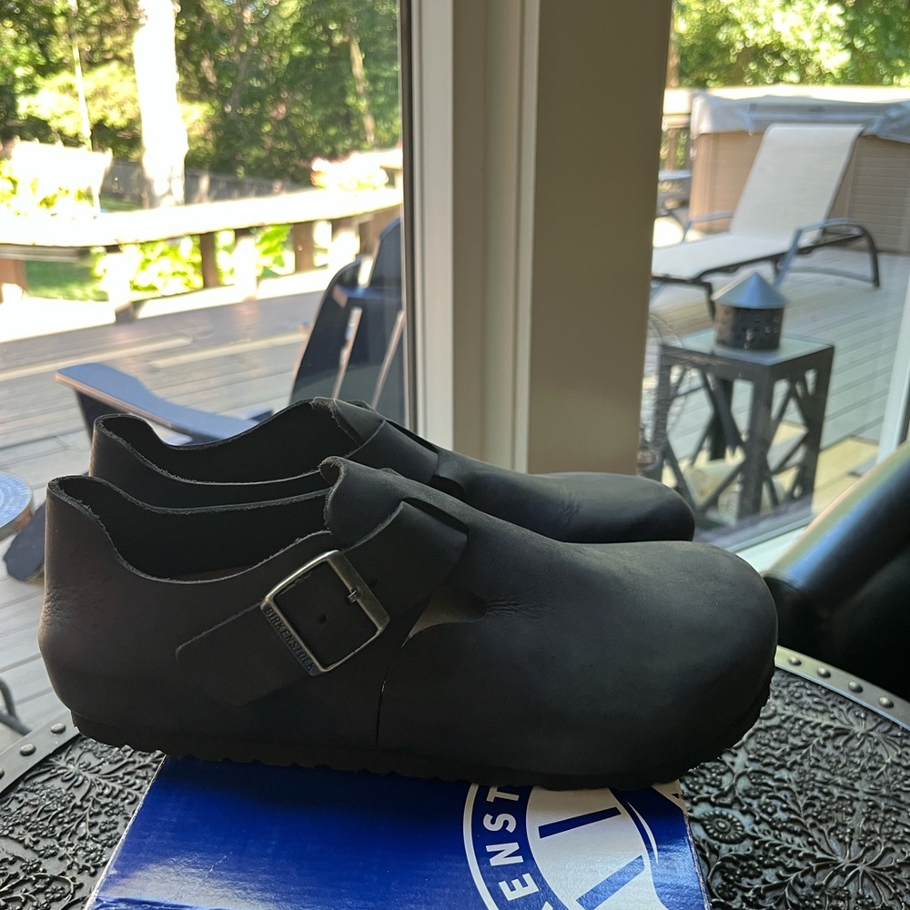 🖤BIRKENSTOCK LONDON OILED LEATHER BLACK CLOGS SHOES 43 10 - Picture 6 of 13